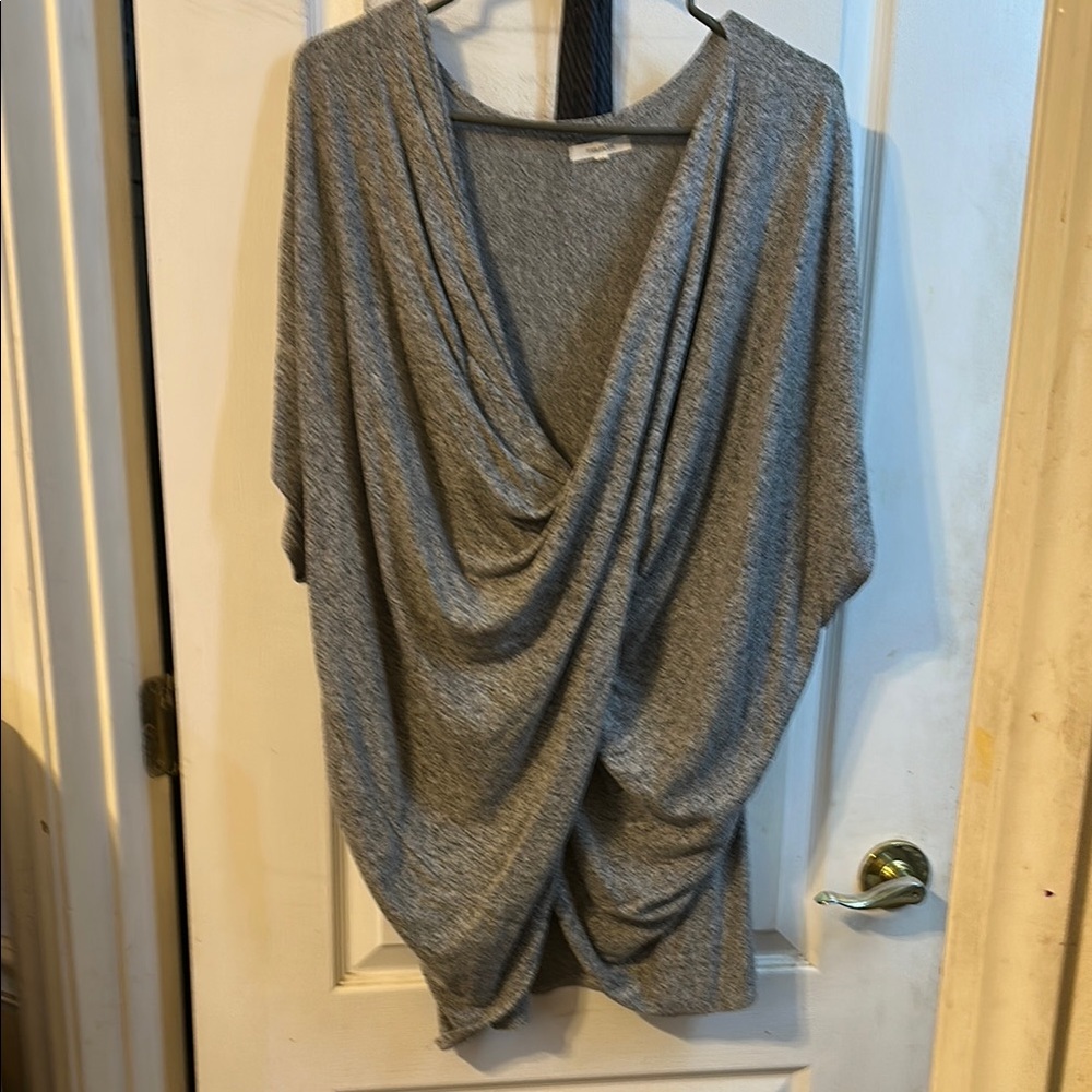 Maurices Gray Tunic with Asymmetrical Draping